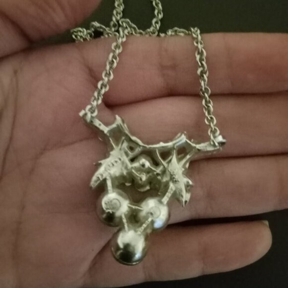 VINTAGE- Necklace (green and silver) - Picture 2 of 5